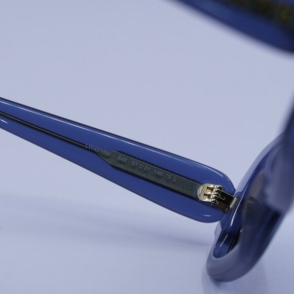Loewe LW40158I 84E Sunglasses Shiny Blue Rectangle Frame - Picture 6 of 10